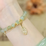 Hetian Jade Blattgold Armband