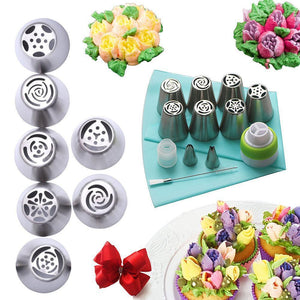 Spritztüllen Set aus Edelstahl  für Cupcakes & Kuchen Dekoraktion