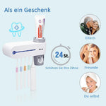 Bequee 4 in 1 Automatisch Zahnbürstenhalter, Zahnpastaspender