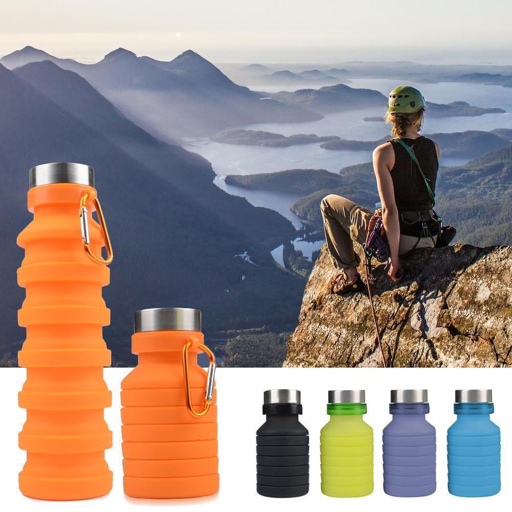 Faltbare einziehbare Wasserflasche, für Outdoor, Reisen, Camping und Wandern