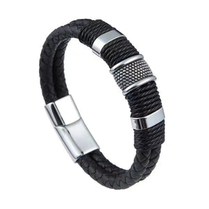 Lederarmband aus Edelstahl