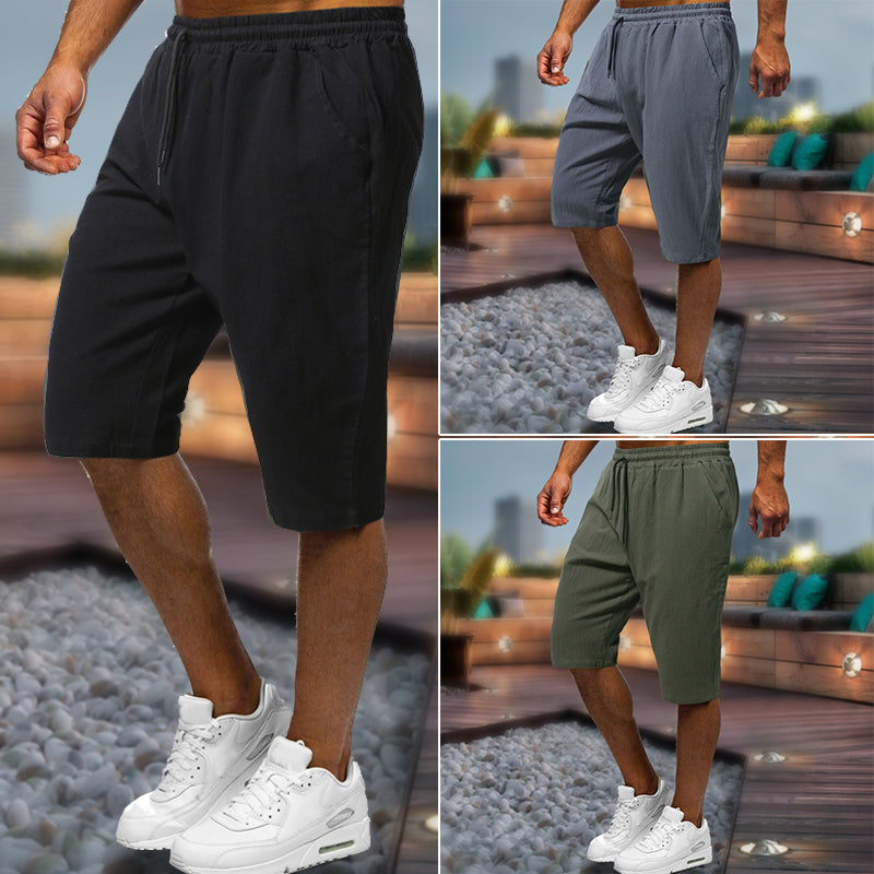 Lässige Baumwoll-Leinen-Shorts für Herren