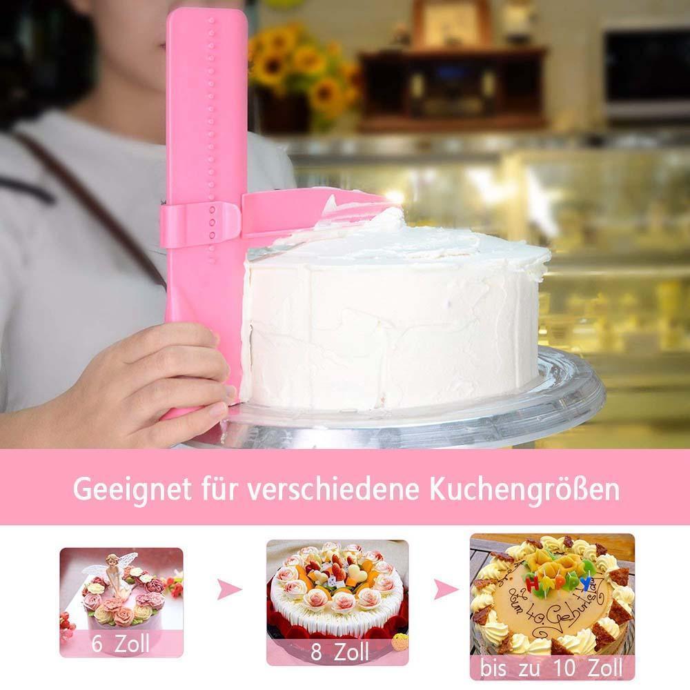 Bequee Einstellbarer Kuchen Schaber（ Pink / Blau）