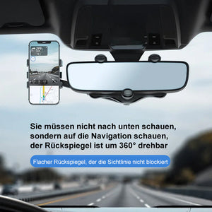 Multifunktionaler, um 360° drehbarer Auto-Rückspiegel-Handyhalter