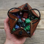 D20-Würfeltasche aus Leder