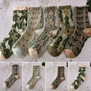 Geblümte Damensocken aus Baumwolle