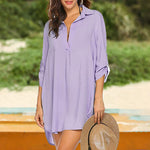 V-Ausschnitt Strand Badebekleidung Bluse