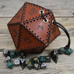 D20-Würfeltasche aus Leder