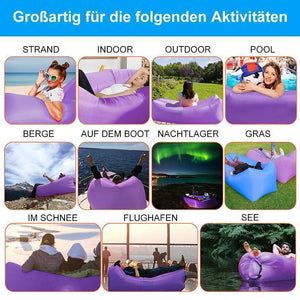 Aufblasbares Sofa Tragbares Luft Sitzsack für Garten Reise Strand