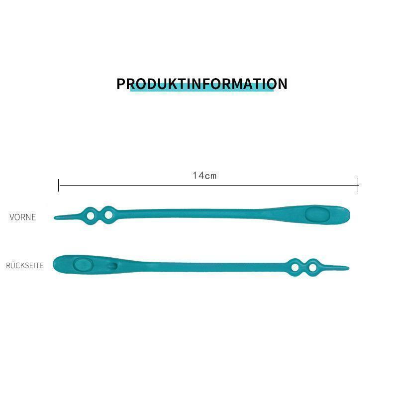 Verstellbare Silikon Schnürsenkel mit 2 Löcher, 14 pcs