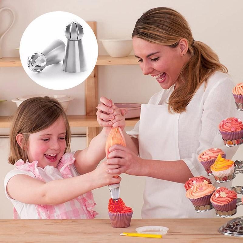 Spritztüllen Set aus Edelstahl  für Cupcakes & Kuchen Dekoraktion