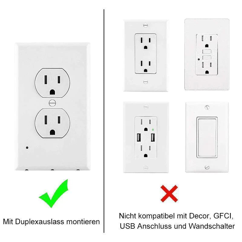 Auslasswand Platte mit LED-Nachtlichtern