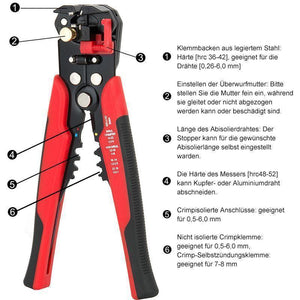 Automatische Abisolierzange mit Stellschraube