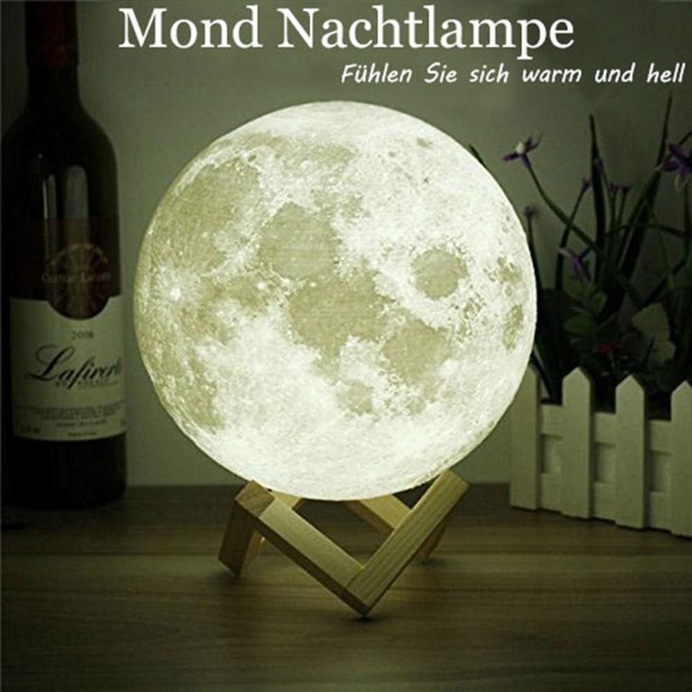 Wiederaufladbare 3D LED Glühende Mond Nachtlicht