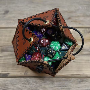 D20-Würfeltasche aus Leder