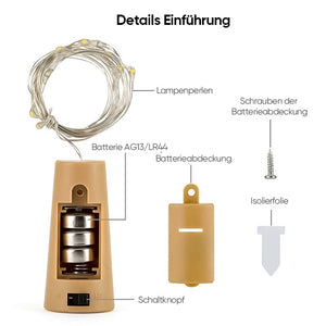 LED-Weinflaschenlichter Kork Nachtlicht DIY Decor Lift - Stück