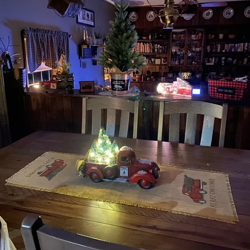 Roter Bauernhof-LKW Weihnachten Dekorationen