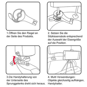 Heckhaken für Autositze mit Handyhalterung