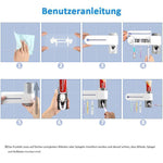 Bequee 4 in 1 Automatisch Zahnbürstenhalter, Zahnpastaspender