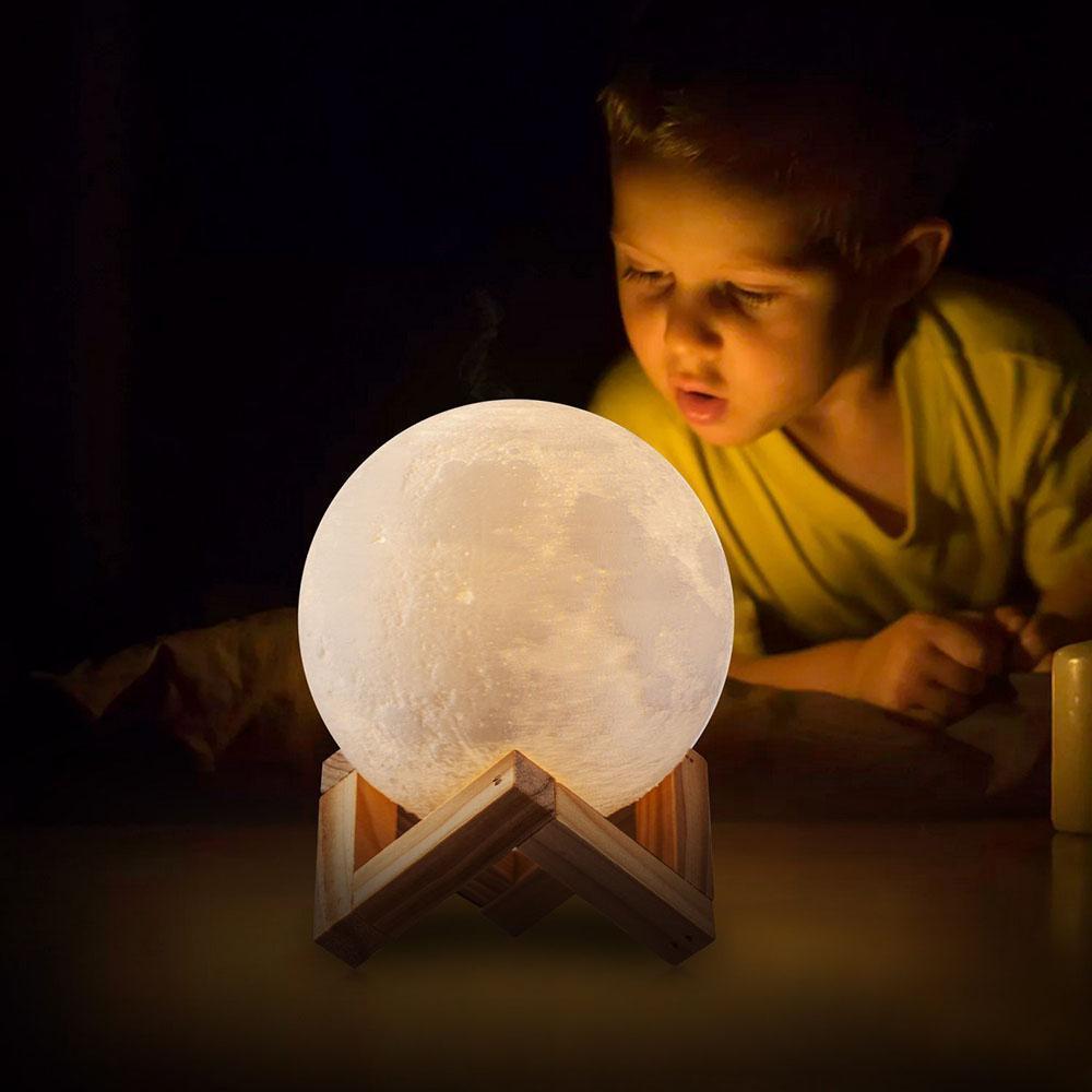 Wiederaufladbare 3D LED Glühende Mond Nachtlicht