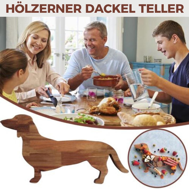 Hölzerner Dackel Teller