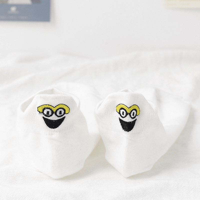 Lustige bestickte Karikatur-Smiley-Socken (10 Paar)