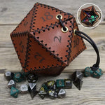 D20-Würfeltasche aus Leder